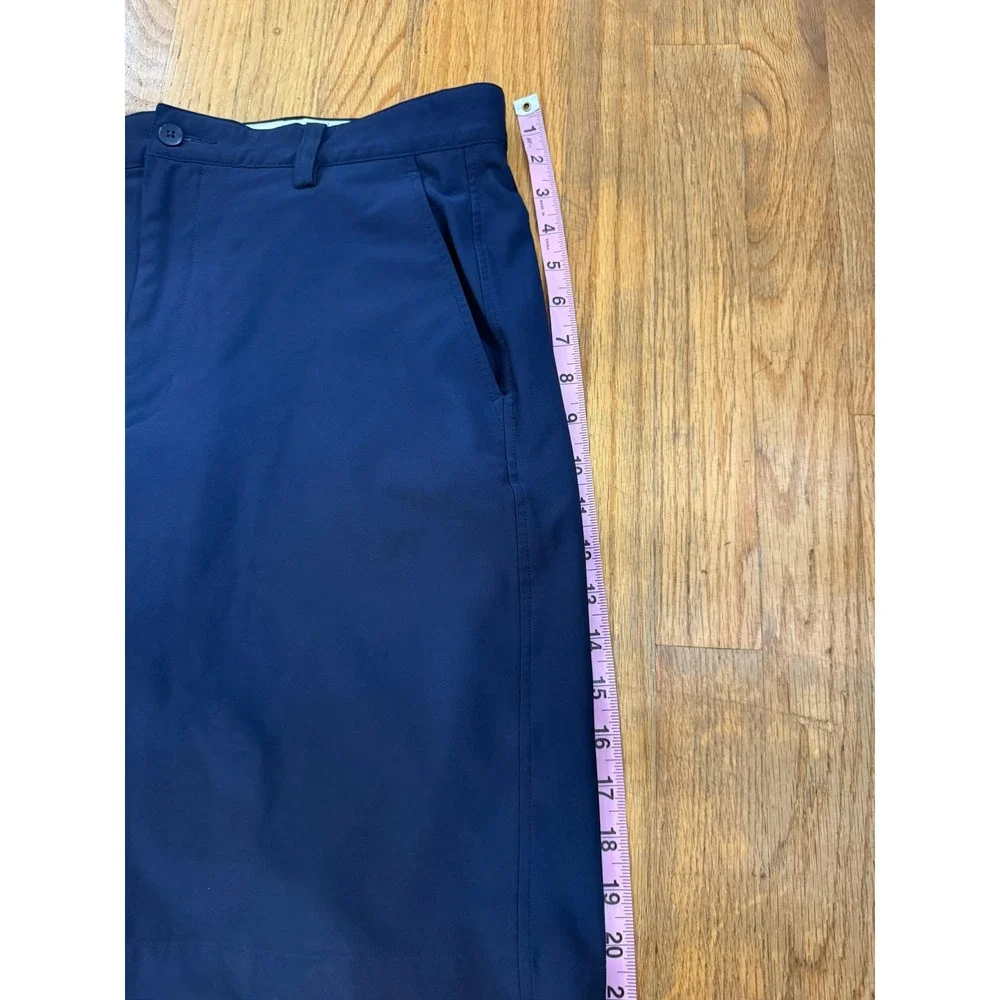 FootJoy FJ Mens 34 Golf Shorts Navy Blue Flat Front Performance Stretch Flaw
